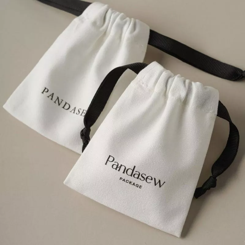 Piccola custodia regalo in cotone con coulisse